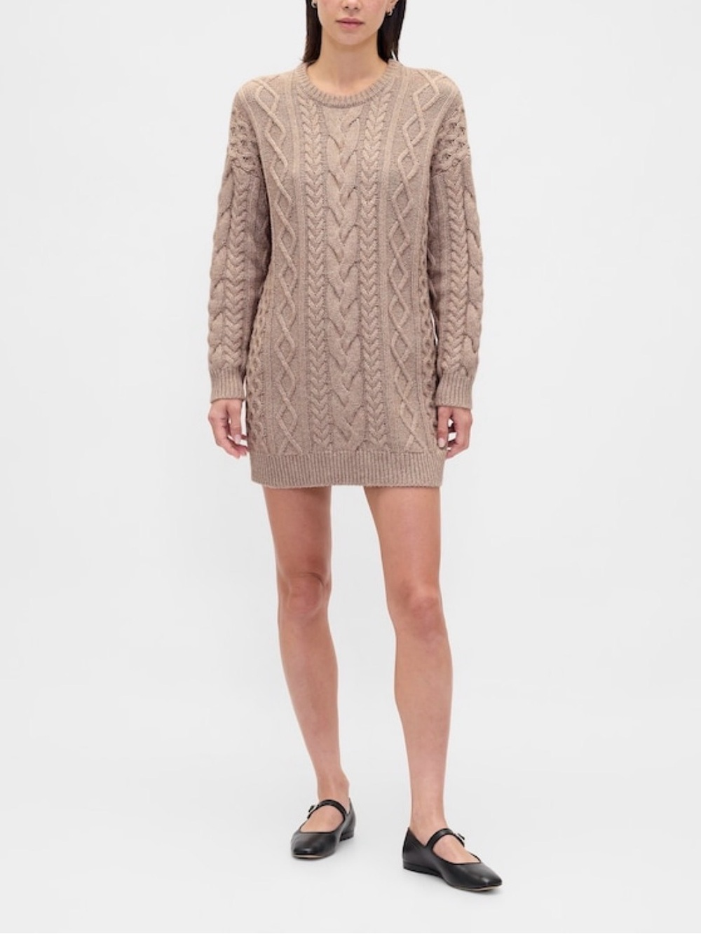 Cable-Knit Mini Sweater Dress - Picture 10 of 16